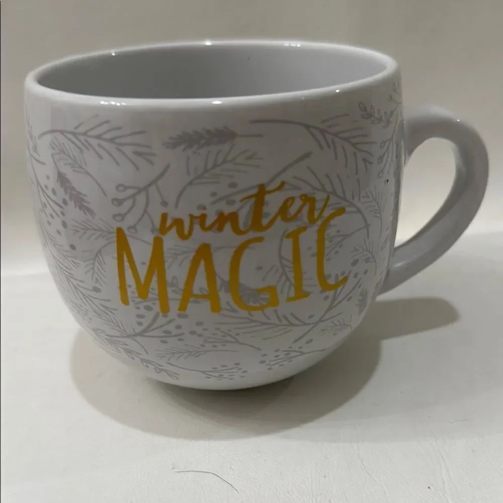 Modern Gourmet Foods Winter Magic Mug Christmas Holiday White Silver Gray Gold